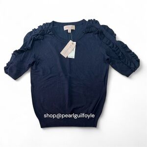 Philosophy Midnight Blue Top with Ruffle Detail